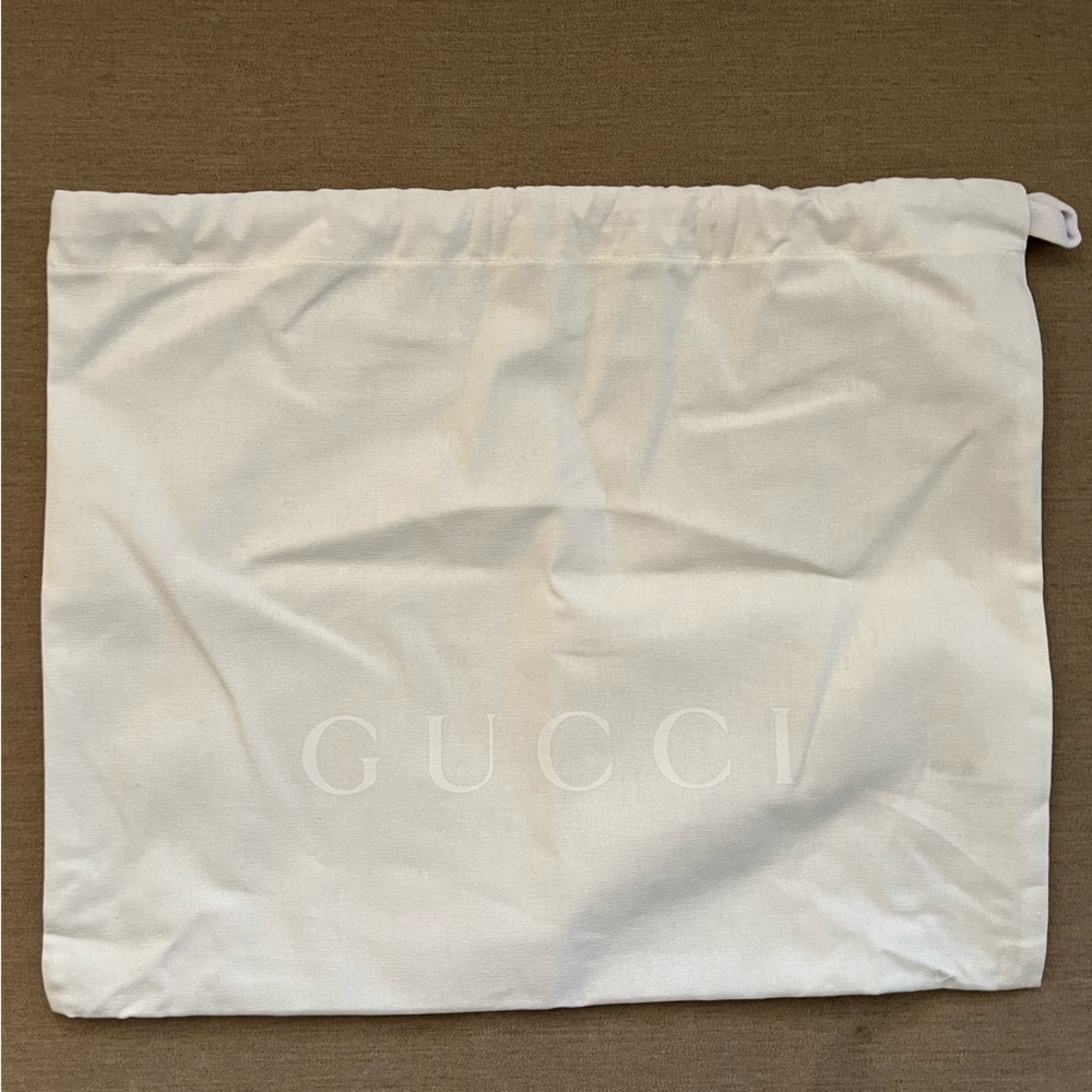 Gucci White Drawstring Logo Dust Bag